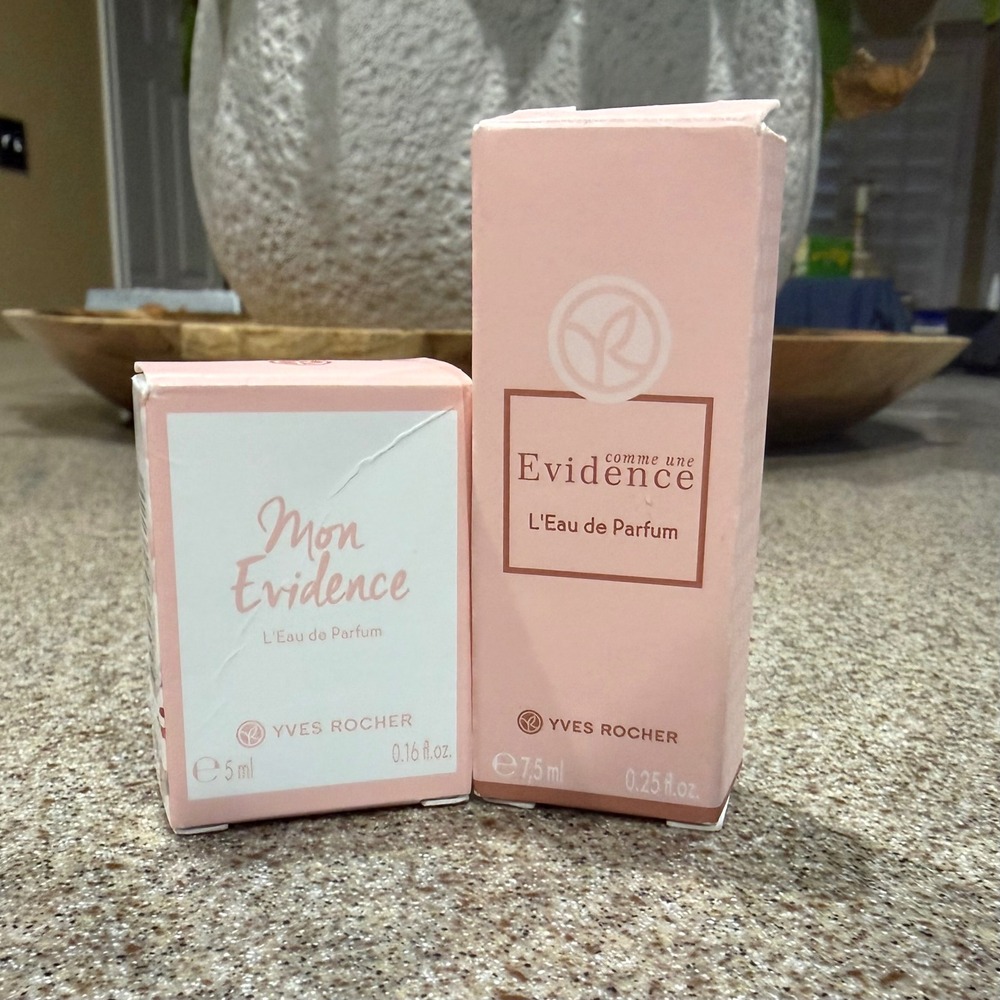 Yves Rocher Mini Perfumes Mon Evidence 5 mL Comme une Evidence 7.5 mL NEW in Box